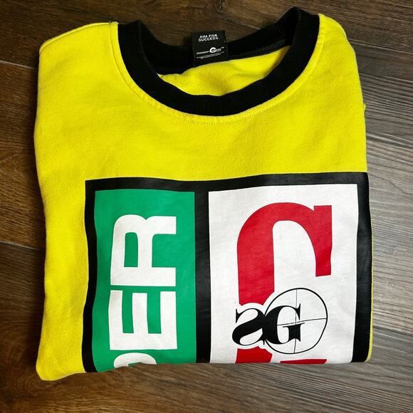 SNIPER GANG Yellow Men's Graphic Logo Sweater Size Large - Picture 3 of 6